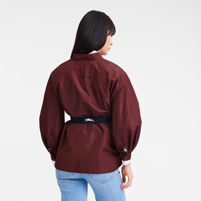 Burgundy Longchamp Kimono jacket - Technical taffeta Women Coats & Jackets | 106987XRY