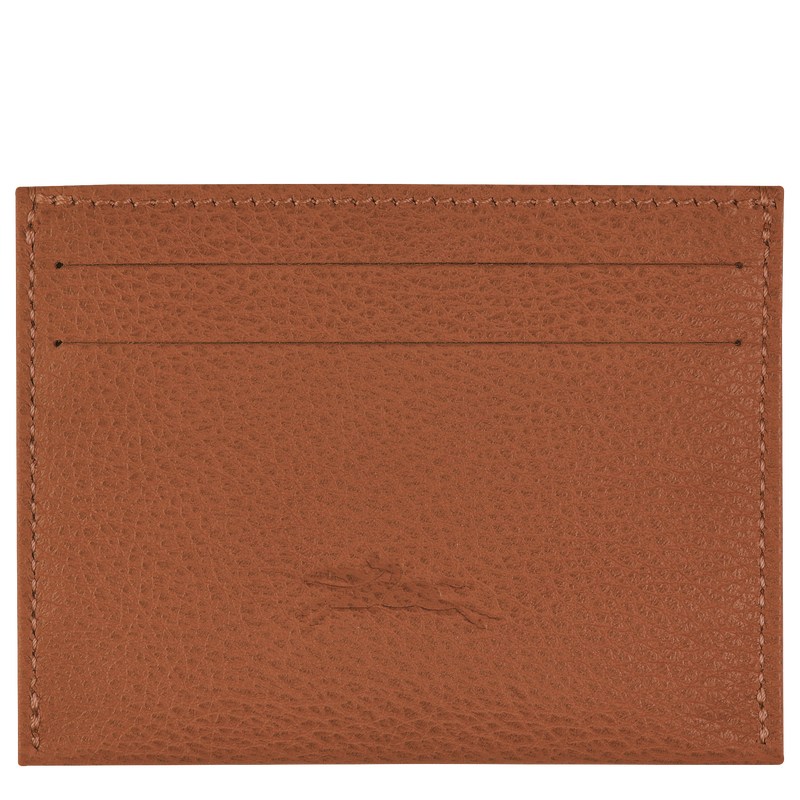 Caramel Longchamp Le Foulonné Cardholder - Leather Women Cardholders & Coin purses | 245816LTF