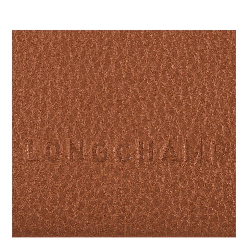 Caramel Longchamp Le Foulonné Cardholder - Leather Women Cardholders & Coin purses | 245816LTF