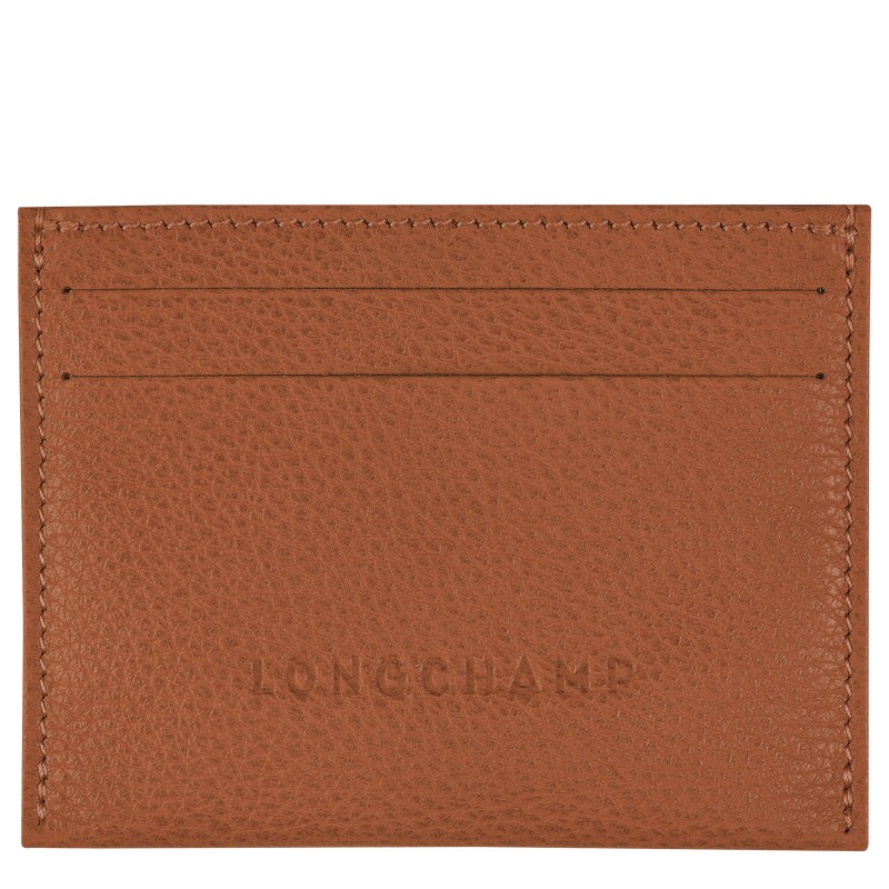 Caramel Longchamp Le Foulonné Cardholder - Leather Women Cardholders & Coin purses | 245816LTF