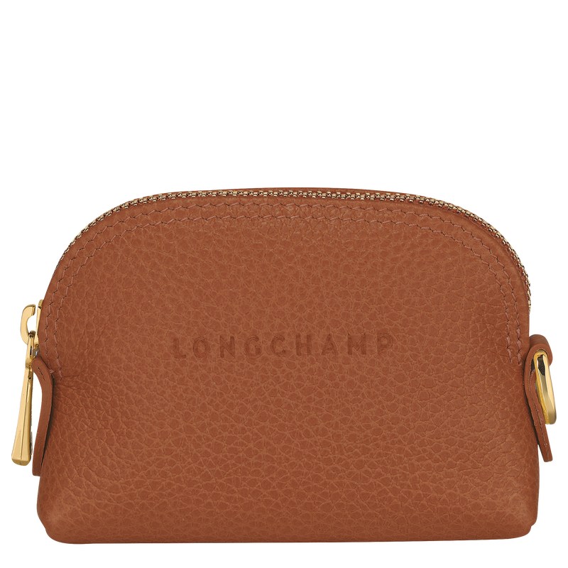 Caramel Longchamp Le Foulonné Coin purse - Leather Women Cardholders & Coin purses | 109378BDO