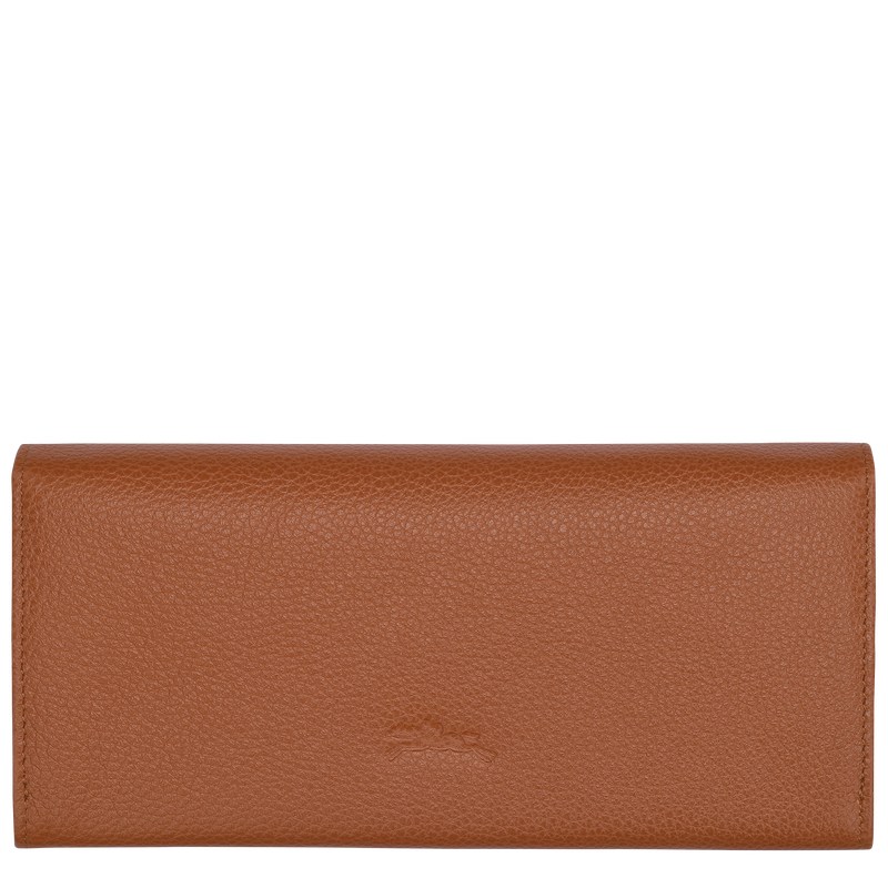 Caramel Longchamp Le Foulonné Continental - Leather Women Wallets | 213768UBA