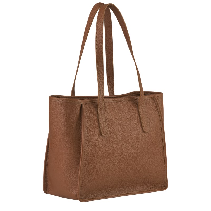 Caramel Longchamp Le Foulonné L - Leather Women Shoulder bags | 430927STP