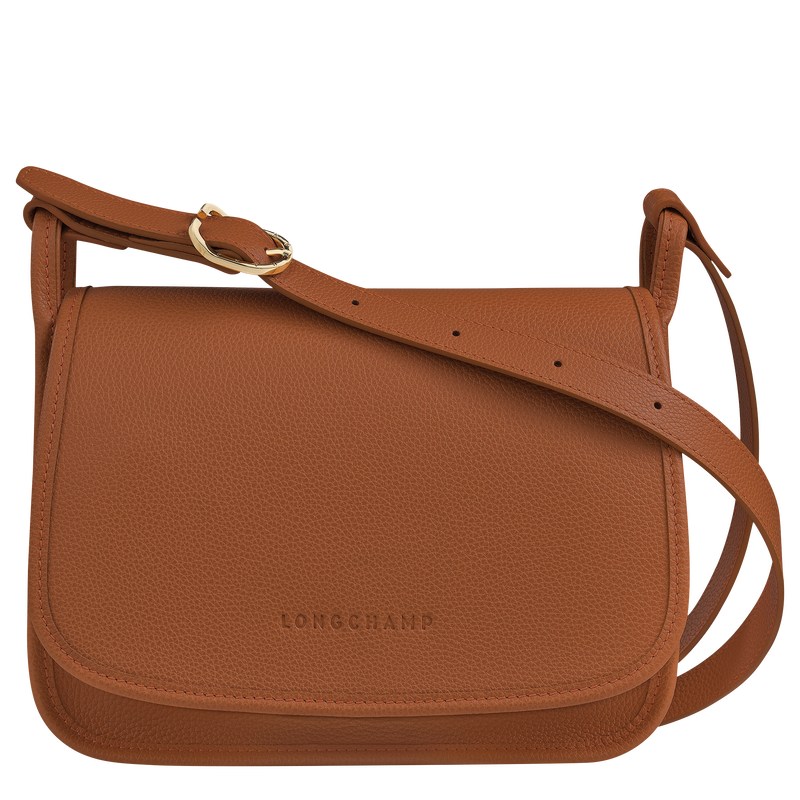 Caramel Longchamp Le Foulonné M Crossbody bag - Leather Women Crossbody bags | 913658ORD