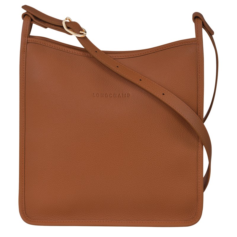 Caramel Longchamp Le Foulonné M Crossbody bag - Leather Women Crossbody bags | 782493XDQ