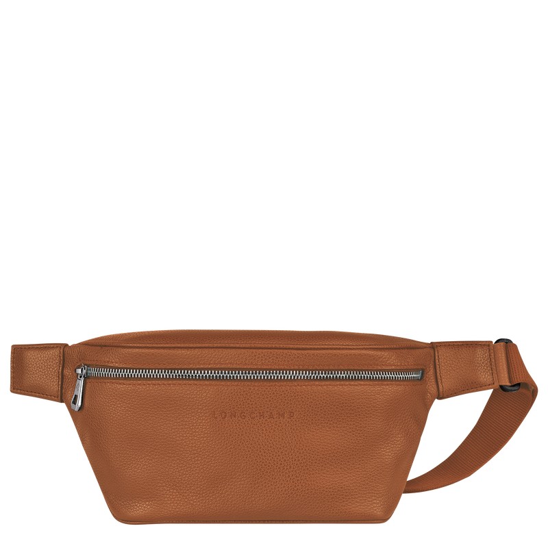 Caramel Longchamp Le Foulonné M - Leather Men Belt bags | 841730BLQ