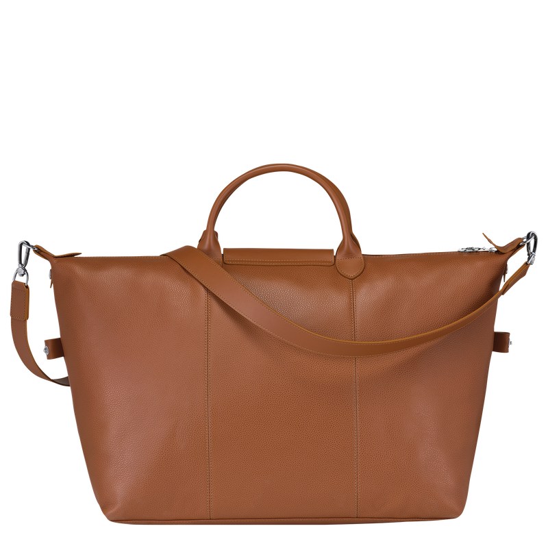 Caramel Longchamp Le Foulonné S - Leather Women Travel bags | 453189MGY