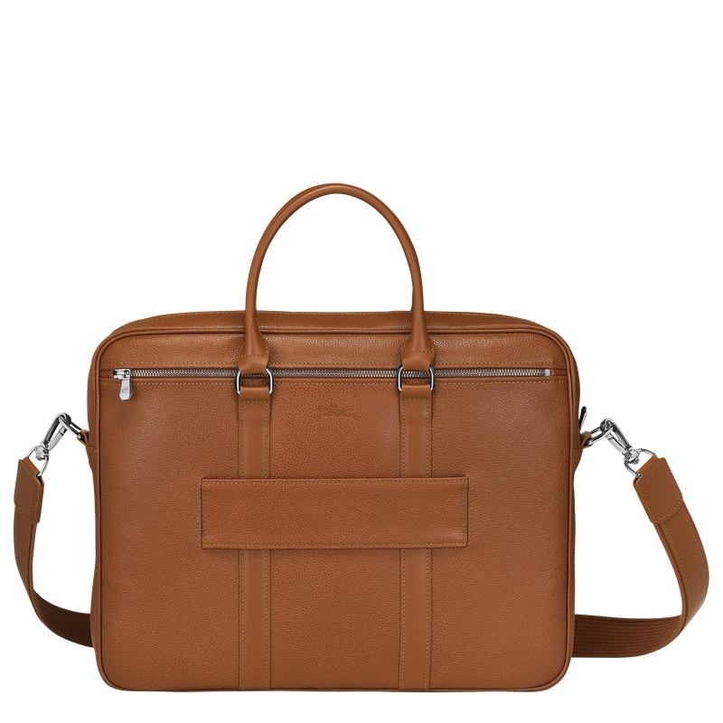 Caramel Longchamp Le Foulonné S - Leather Men Briefcase | 081965LOA