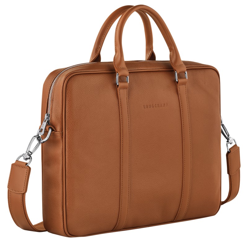 Caramel Longchamp Le Foulonné XS - Leather Men Briefcase | 806537BOJ