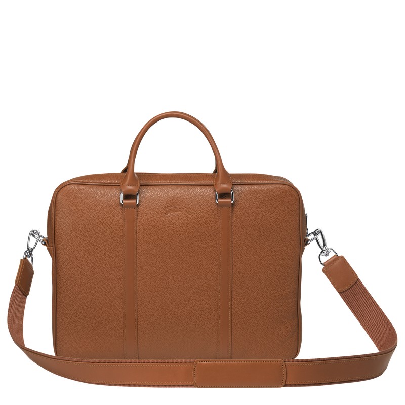 Caramel Longchamp Le Foulonné XS - Leather Men Briefcase | 806537BOJ