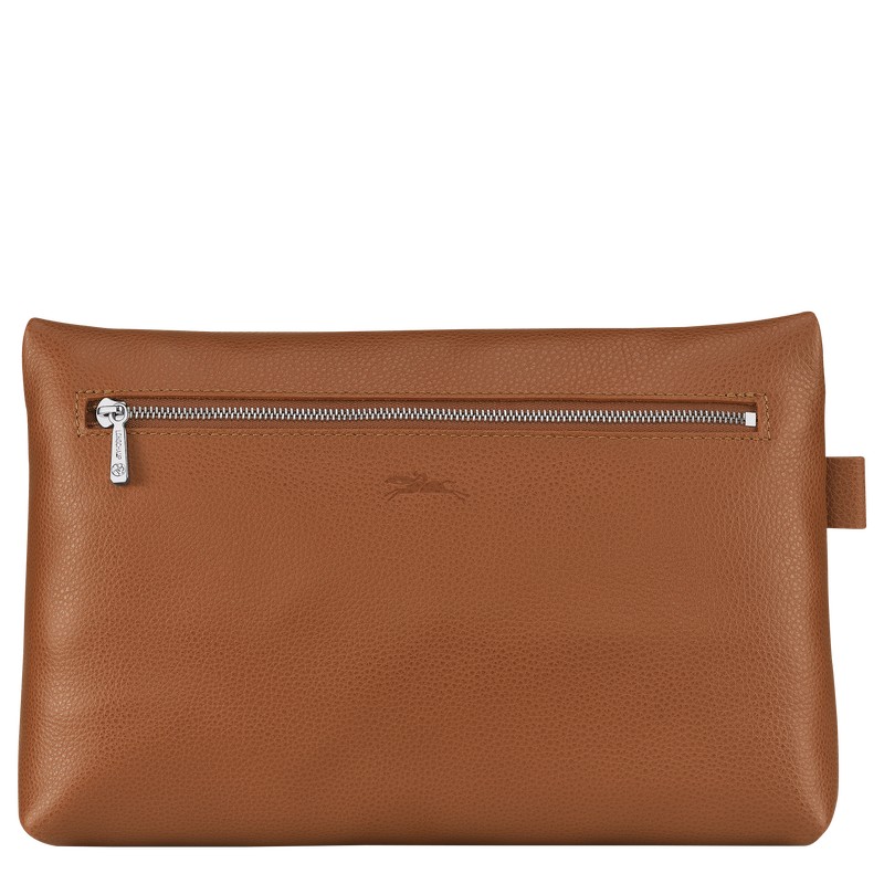 Caramel Longchamp Le Foulonné - Leather Men Toiletry bags | 017659FBS