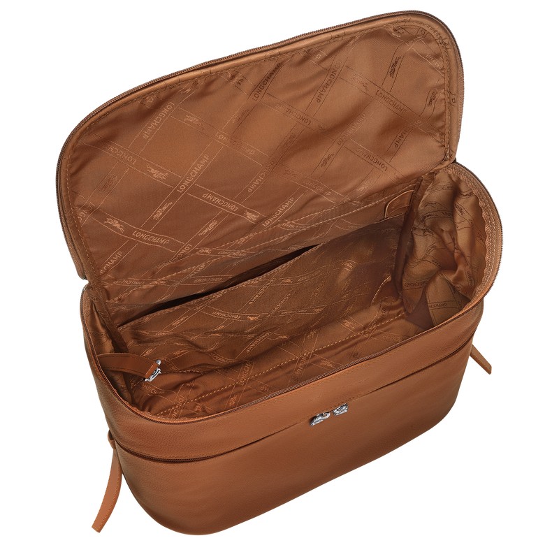 Caramel Longchamp Le Foulonné - Leather Men Backpacks | 519702LUD