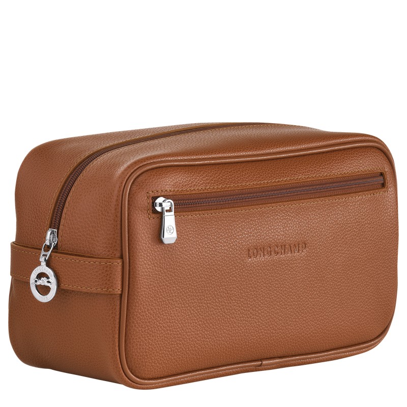 Caramel Longchamp Le Foulonné - Leather Men Toiletry bags | 583729TDA