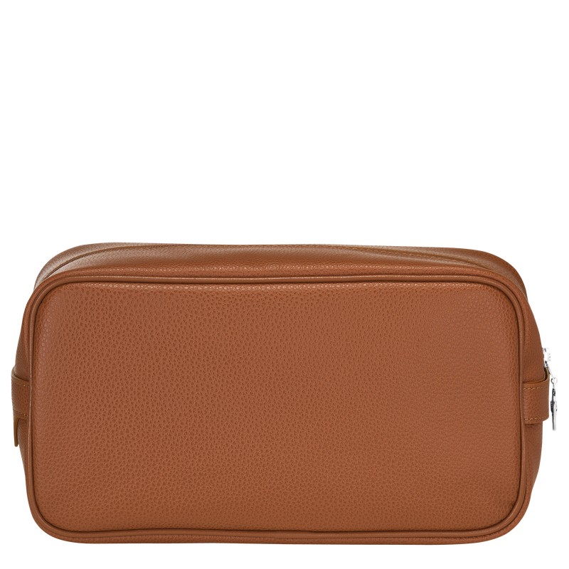 Caramel Longchamp Le Foulonné - Leather Men Toiletry bags | 583729TDA