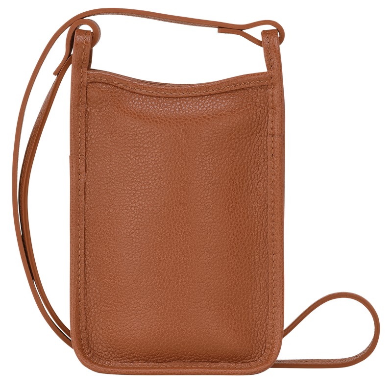 Caramel Longchamp Le Foulonné - Leather Men Phone cases | 376450FPQ