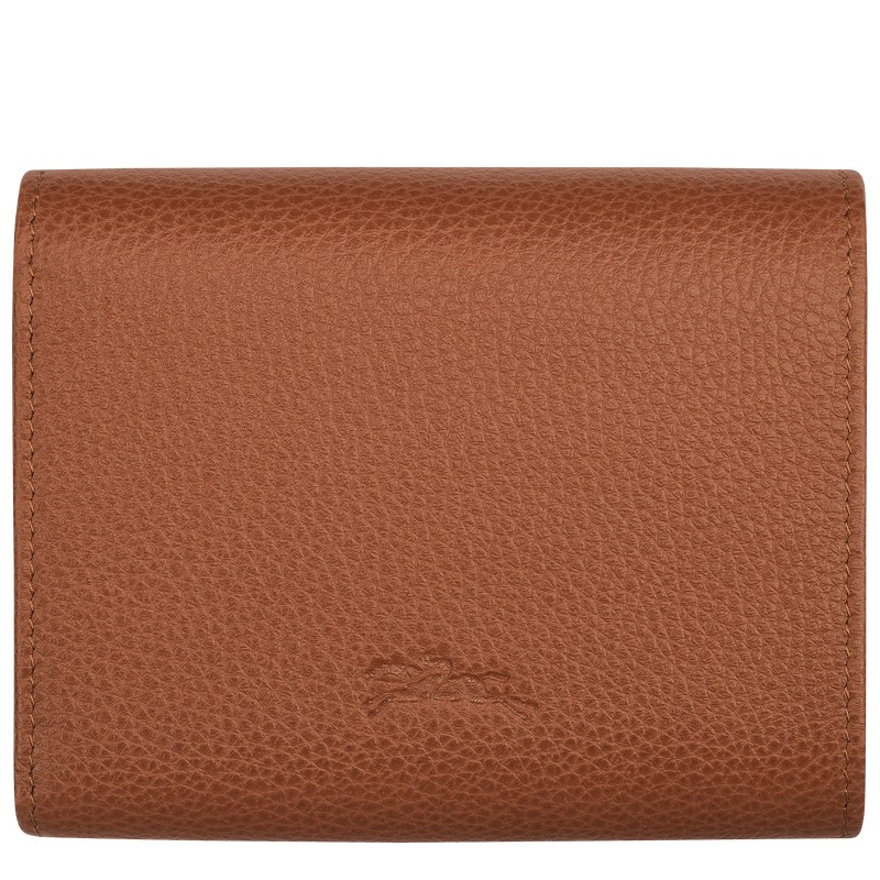 Caramel Longchamp Le Foulonné - Leather Women Wallets | 820491VQT