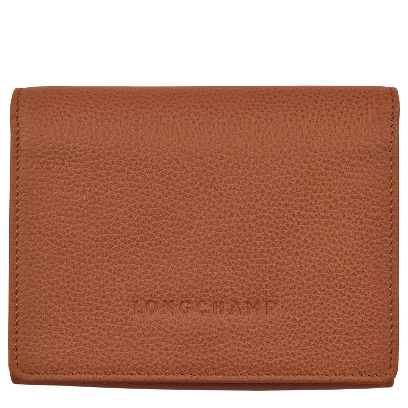 Caramel Longchamp Le Foulonné - Leather Women Wallets | 820491VQT