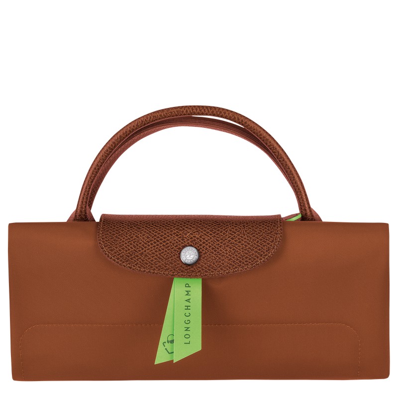 Cognac Longchamp Le Pliage Green M - Recycled canvas Men Travel bags | 480931VQD