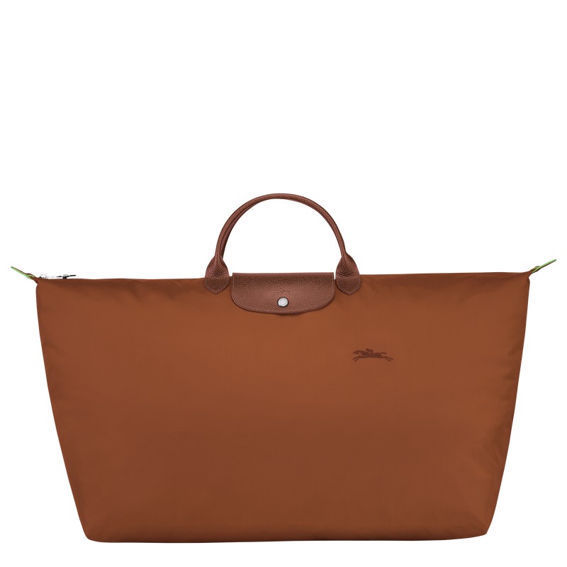 Cognac Longchamp Le Pliage Green M - Recycled canvas Men Travel bags | 480931VQD