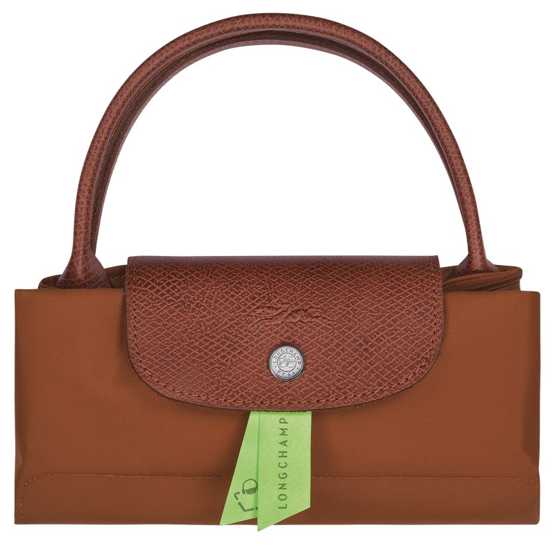 Cognac Longchamp Le Pliage Green S - Recycled canvas Women Handbags | 082793NEM