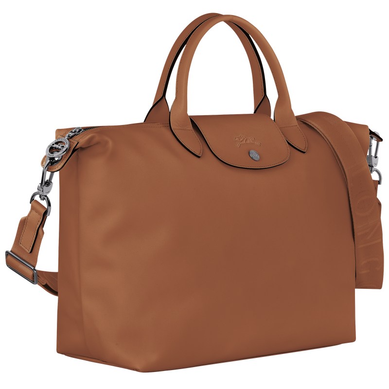 Cognac Longchamp Le Pliage Xtra L - Leather Women Handbags | 382765YPR