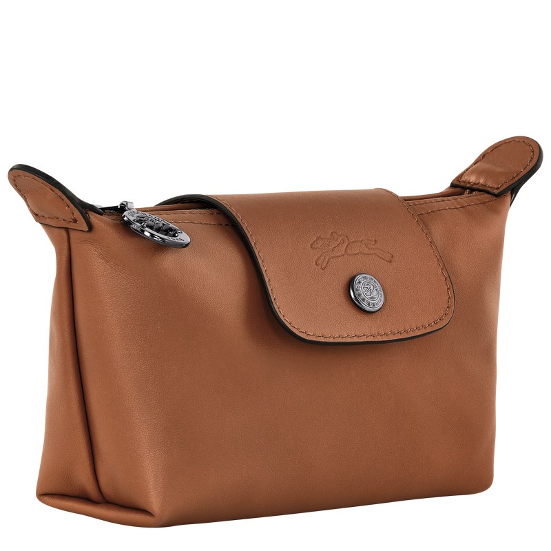 Cognac Longchamp Le Pliage Xtra Pouch - Leather Women Pouches & Cases | 075934NHA