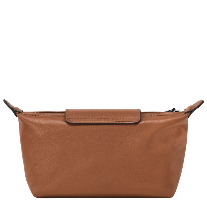 Cognac Longchamp Le Pliage Xtra Pouch - Leather Women Pouches & Cases | 075934NHA