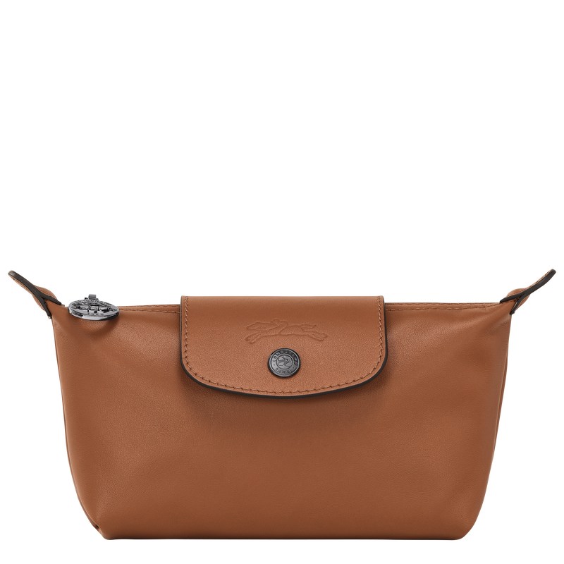 Cognac Longchamp Le Pliage Xtra Pouch - Leather Women Pouches & Cases | 075934NHA