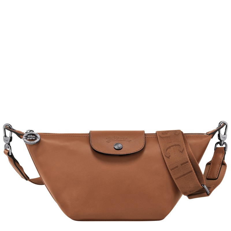 Cognac Longchamp Le Pliage Xtra XS Crossbody bag - Leather Men Crossbody bags | 572684MBY