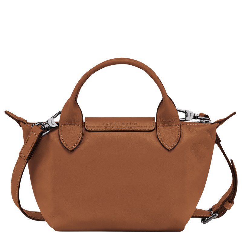 Cognac Longchamp Le Pliage Xtra XS - Leather Women Handbags | 467381QCA