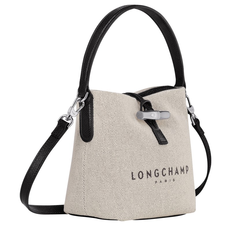 Ecru Longchamp Essential XS Bucket bag - Canvas Women Crossbody bags | 420576ERT