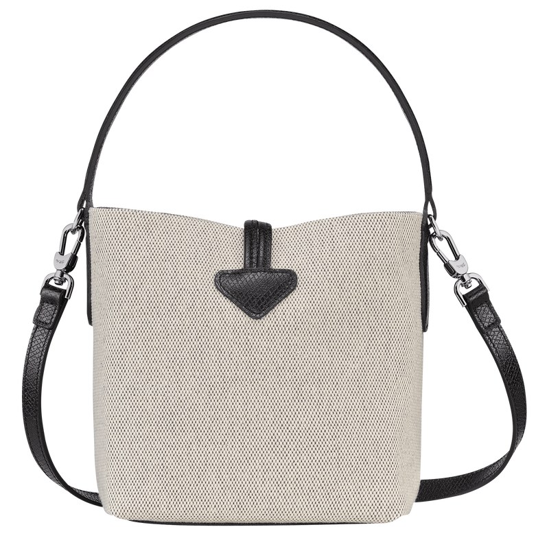 Ecru Longchamp Essential XS Bucket bag - Canvas Women Crossbody bags | 420576ERT