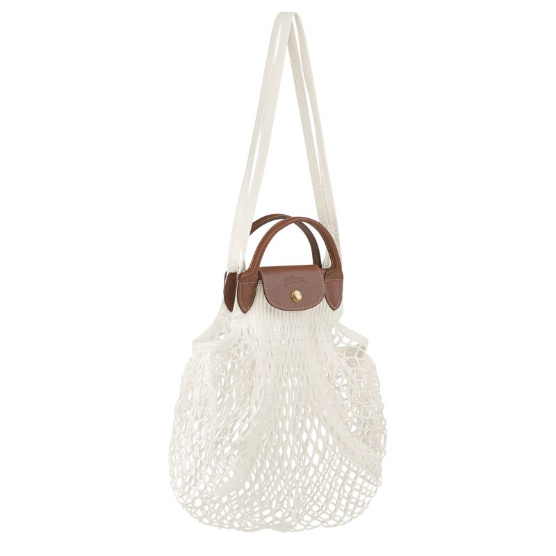 Ecru Longchamp Le Pliage Filet L Mesh - Canvas Women Handbags | 216053JOG