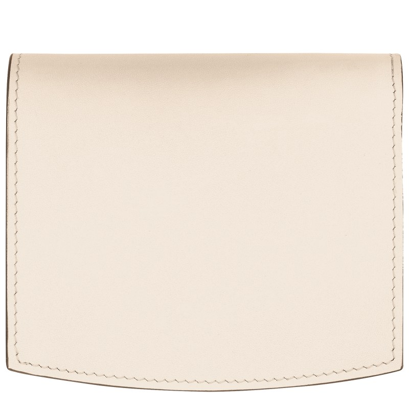 Ecru Longchamp Le Roseau - Leather Women Wallets | 875246WHP