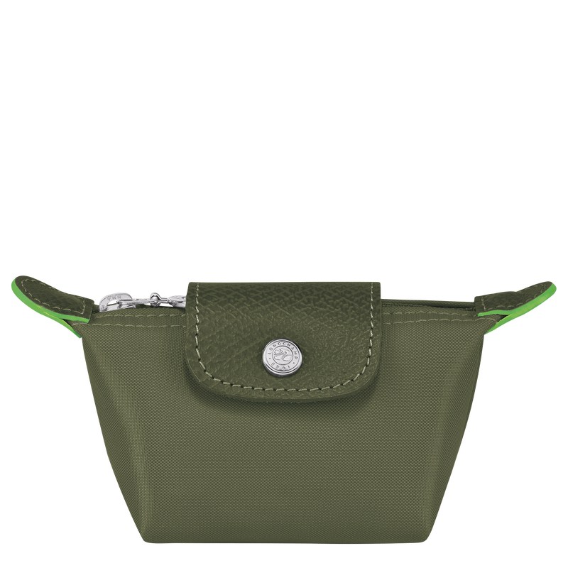 Forest Longchamp Le Pliage Green Coin purse - Recycled canvas Women Cardholders & Coin purses | 309284JGY