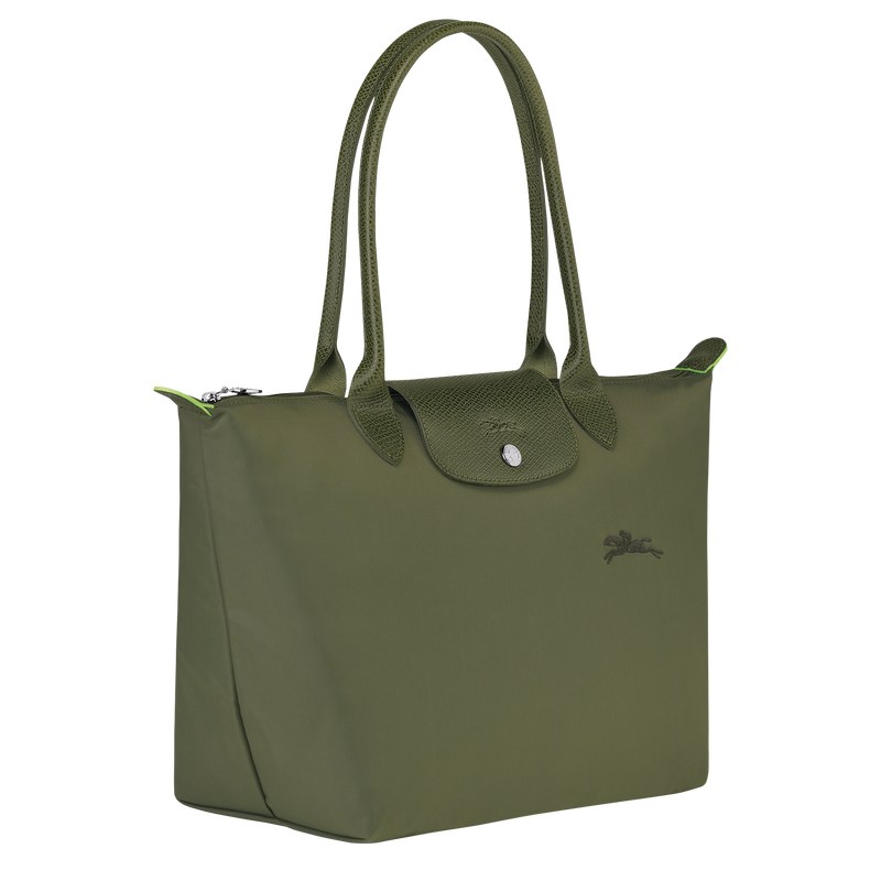 Forest Longchamp Le Pliage Green M - Recycled canvas Women Shoulder bags | 742513AVQ