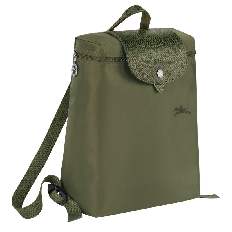 Forest Longchamp Le Pliage Green M - Recycled canvas Women Backpacks | 058276WTJ