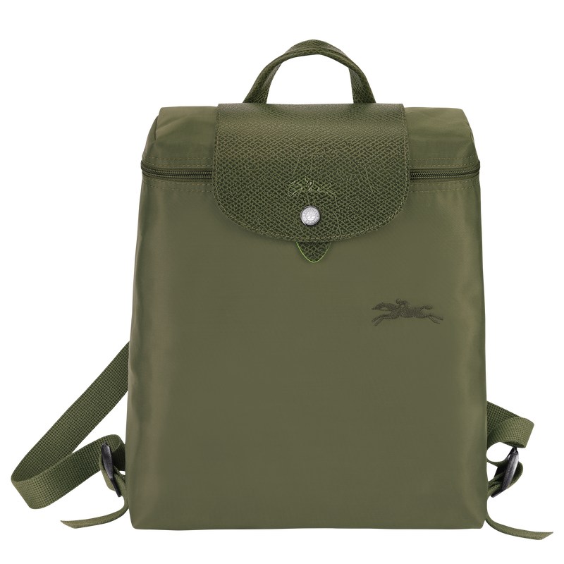 Forest Longchamp Le Pliage Green M - Recycled canvas Women Backpacks | 058276WTJ