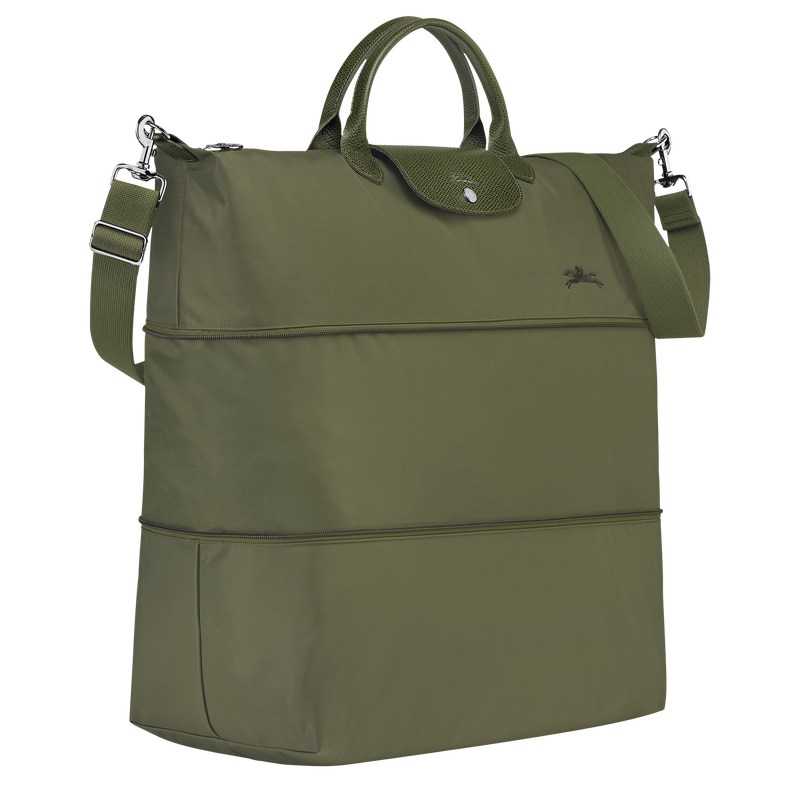 Forest Longchamp Le Pliage Green expandable - Recycled canvas Women Travel bags | 123089VNX