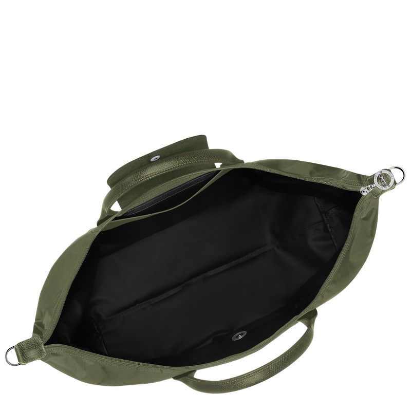 Forest Longchamp Le Pliage Green expandable - Recycled canvas Women Travel bags | 123089VNX