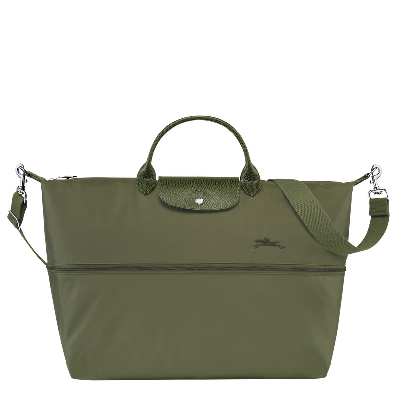 Forest Longchamp Le Pliage Green expandable - Recycled canvas Women Travel bags | 123089VNX