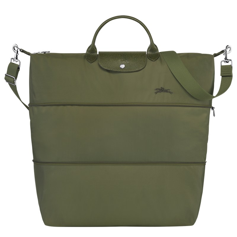 Forest Longchamp Le Pliage Green expandable - Recycled canvas Women Travel bags | 123089VNX