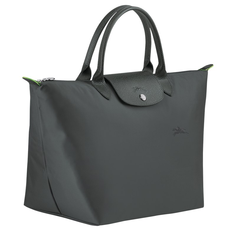 Graphite Longchamp Le Pliage Green M - Recycled canvas Women Handbags | 032869PJC