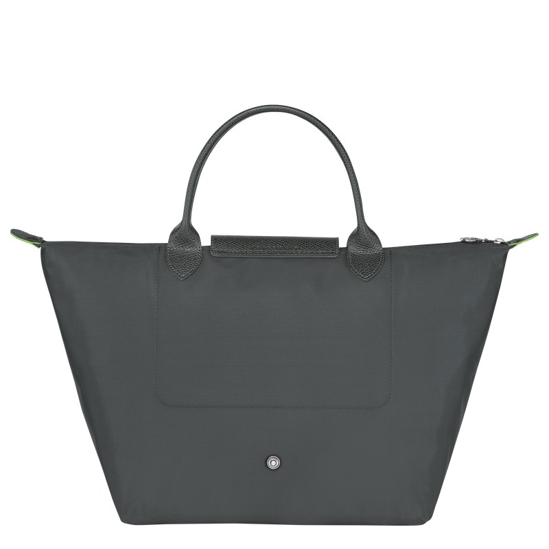 Graphite Longchamp Le Pliage Green M - Recycled canvas Women Handbags | 032869PJC