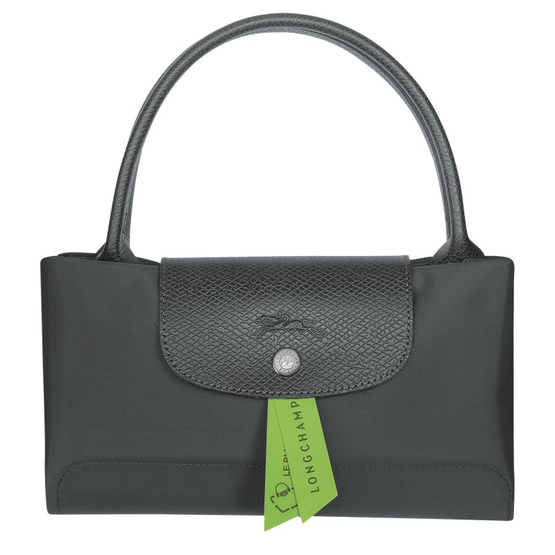 Graphite Longchamp Le Pliage Green M - Recycled canvas Women Handbags | 032869PJC