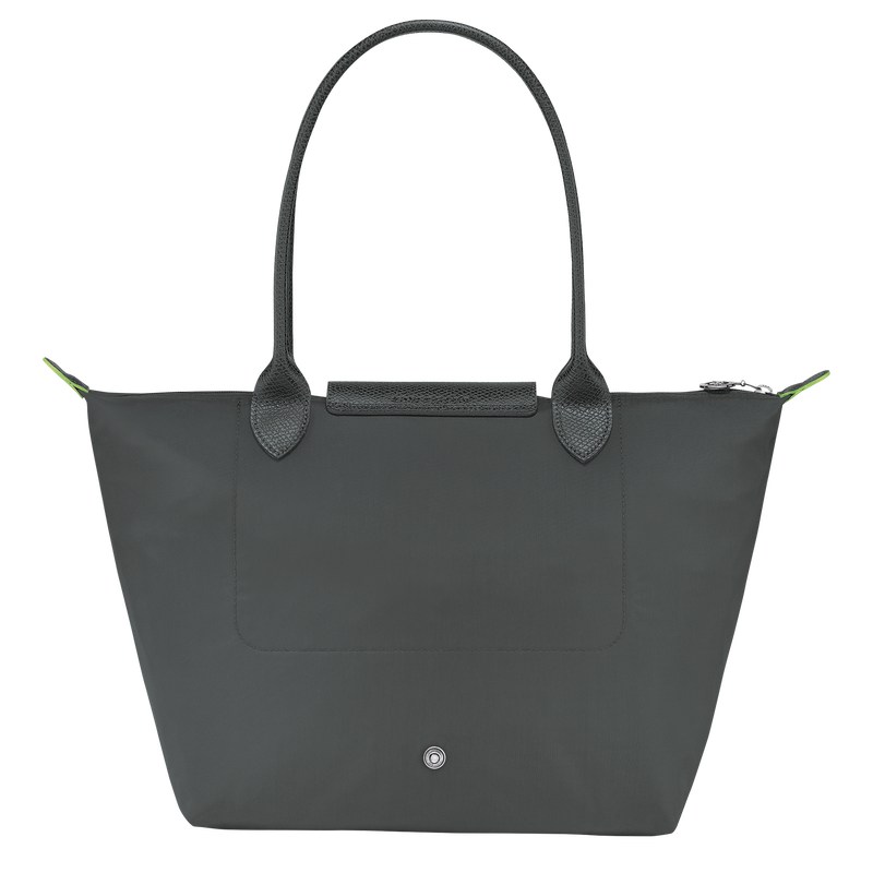 Graphite Longchamp Le Pliage Green M - Recycled canvas Women Shoulder bags | 581930PHQ