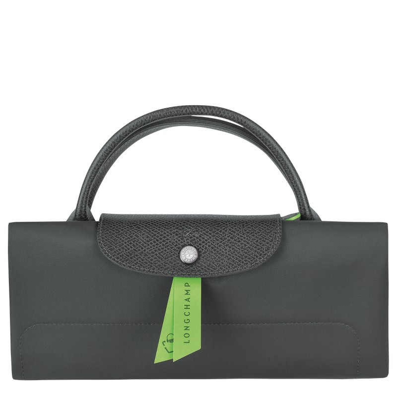 Graphite Longchamp Le Pliage Green M - Recycled canvas Men Travel bags | 246018FPY