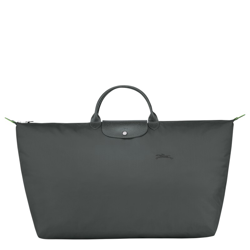 Graphite Longchamp Le Pliage Green M - Recycled canvas Men Travel bags | 246018FPY