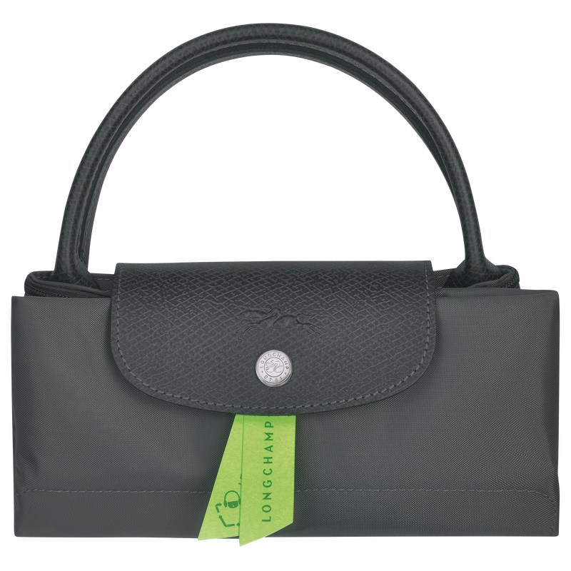 Graphite Longchamp Le Pliage Green S - Recycled canvas Women Handbags | 237169CFT