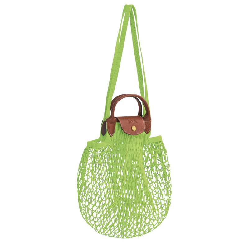 Green Light/Strawberry Longchamp Le Pliage Filet L Mesh - Canvas Women Handbags | 619025DRI